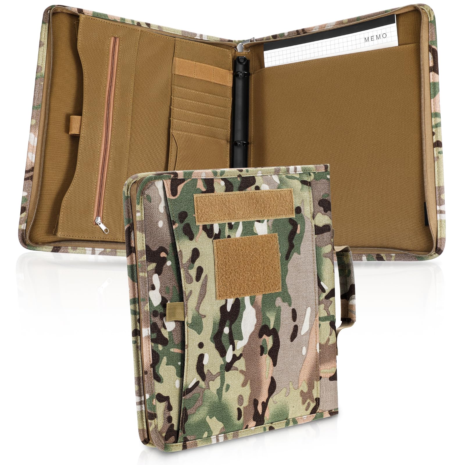 Dimeho Portfolio de carnet amovible à 3 anneaux avec poches de rangement multiples, fermeture éclair durable, planificateur, contient du papier à lettre A4 ou des professionnels des amateurs de plein