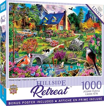 MasterPieces 1000 Piece Jigsaw Puzzle for Adults, Family, Or Youth - Hillside Cottage - 19.25"x26.75"