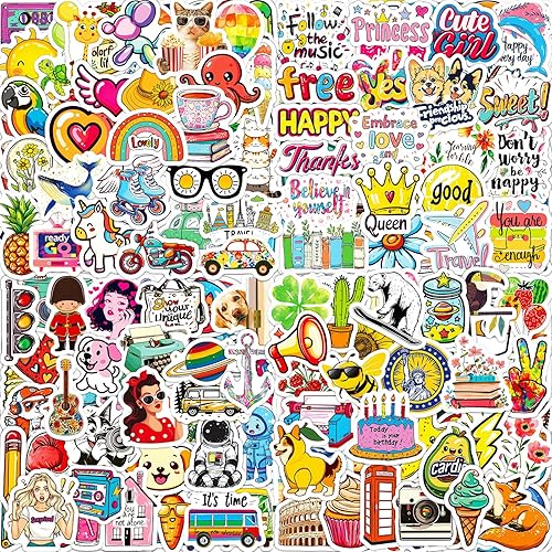 Miniatura 12 de Calcomanías vintage, 200 unidades, lindas calcomanías estéticas retro, calcomanías de vinilo impermeables para botellas de agua, laptop, álbumes