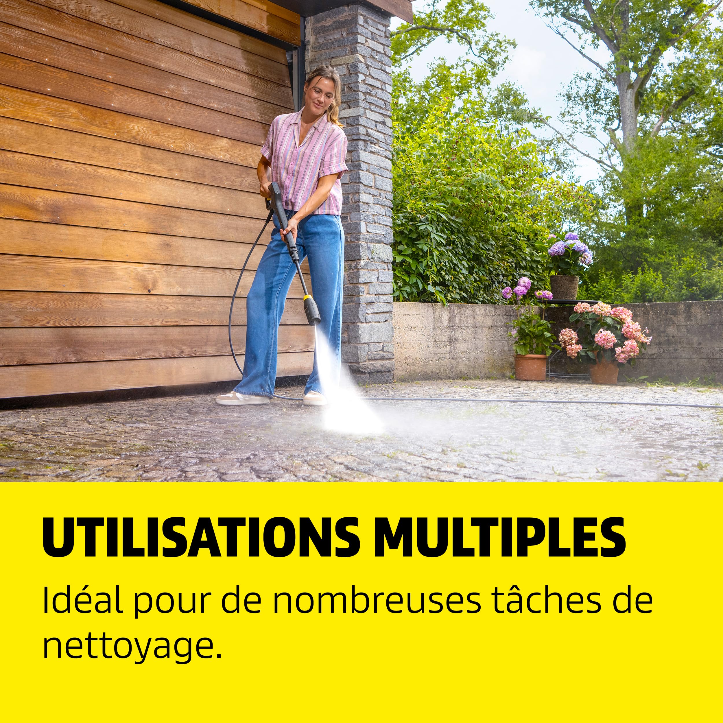 Kärcher Nettoyeur Haute Pression K 4 Comfort Premium, Max. 130 Bar, Débit : 420 l/h, Surface : 30 m²/h, Poids : 17 kg, Flexible Haute Pression Extra Souple, Enrouleur de Tuyau, Multi Jet 4 en 1