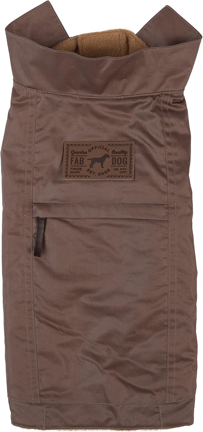 fabdog Waxed Utility Dog Coat Taupe (16")