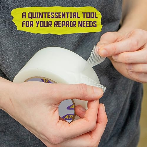 Miniatura 8 de ATack Cinta adhesiva de algodón transparente, 2 pulgadas x 30 yardas, cinta adhesiva transparente fácil de rasgar a mano para uso comercial,
