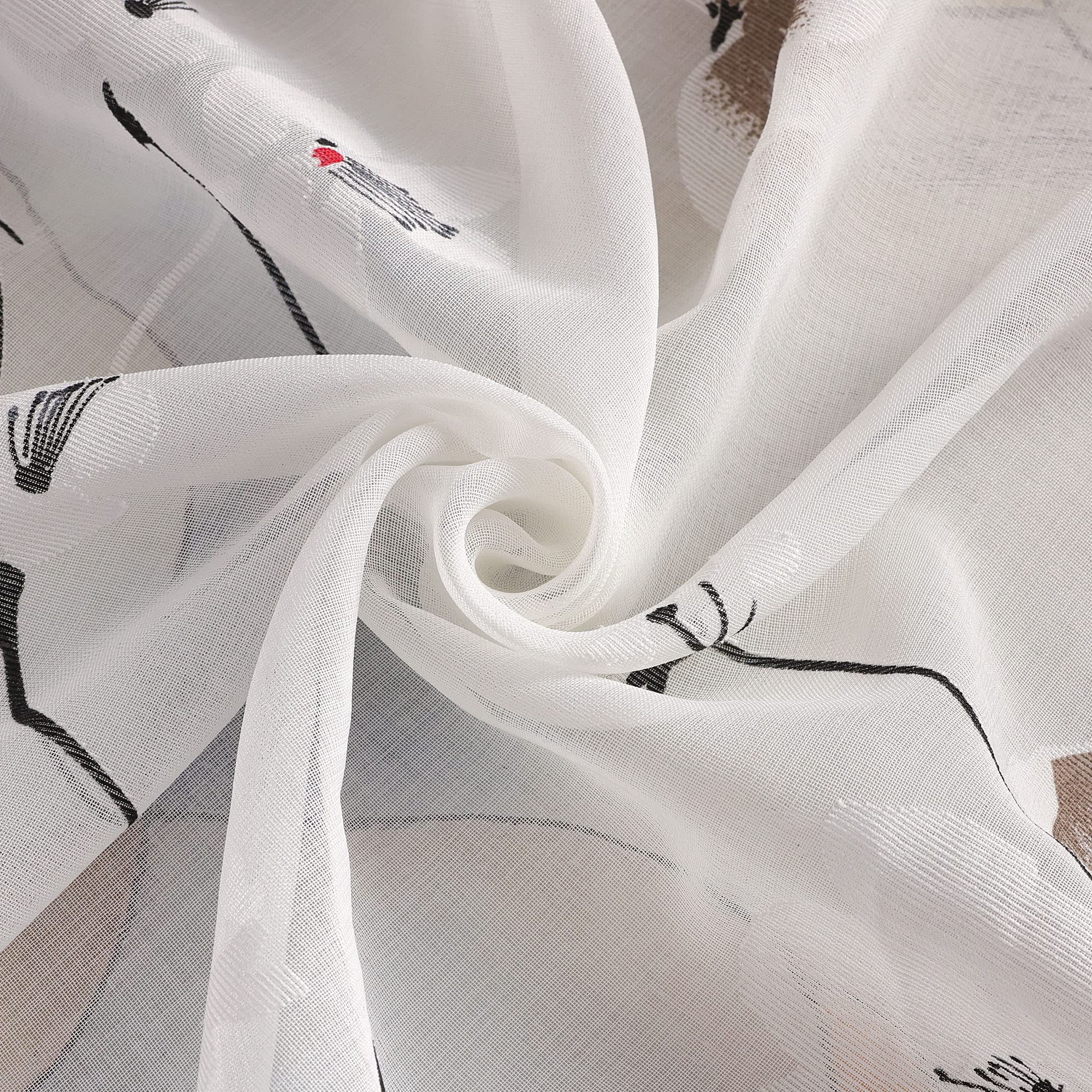 Delien Tenda in voile con fettuccia arricciata, motivo floreale, larghezza 140 x altezza 245 cm, bianco | 1 pezzo, elegante motivo floreale burnout, tenda trasparente, tenda per soggiorno, leggera, ariosa, moderna