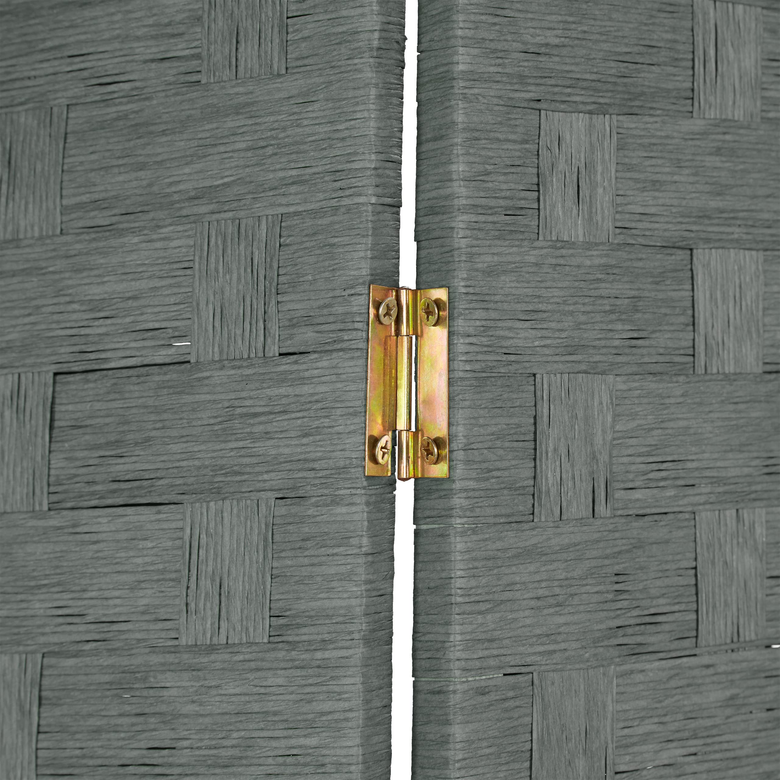 Relaxdays Paravento ad 8 Pannelli, Divisore Pieghevole, HxL170x320 cm, Legno, Carta, XXL, Separé per Interni, Grigio