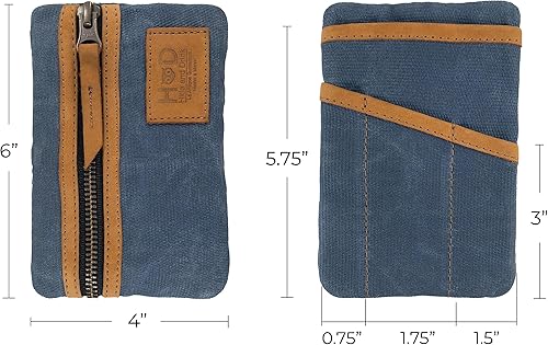 Vista 30 de Hide & Drink, bolsa de bolsillo multiherramienta de lona encerada, bolsa compacta multiusos con cremallera, mini funda de herramientas