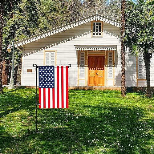 Miniatura 13 de Portabandera para banderas de jardín de primera calidad, de hierro forjado, recubierta de pintura metálica resistente a la intemperie de 36.5