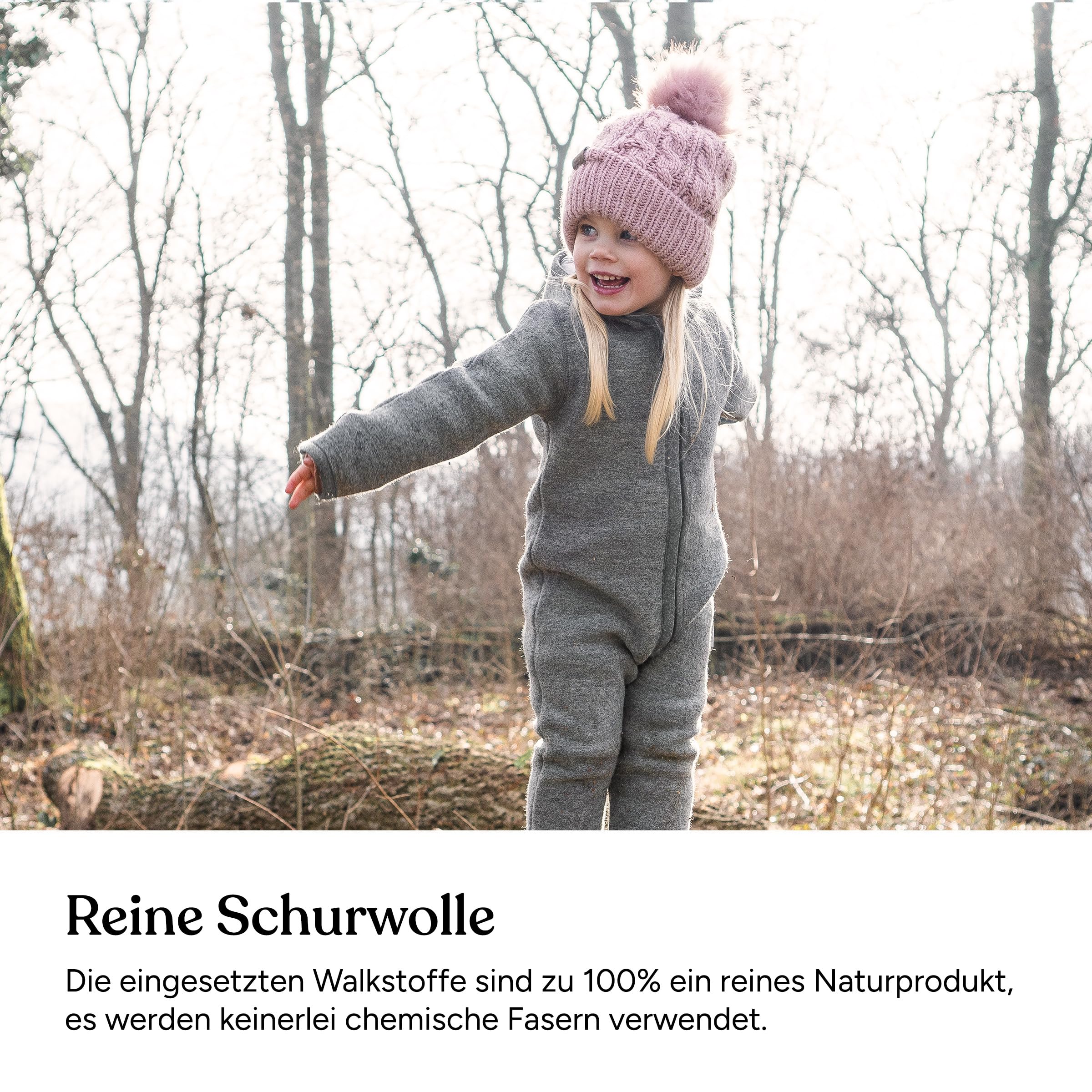 Ehrenkind® Walkoverall | Baby Wollwalk-Overall aus Merino Schurwolle mit Reißverschluss | Walk Wolle Woll-Anzug für Kleinkind und Baby | Babyoverall für kalte Tage