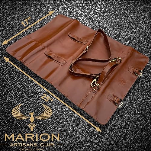 Miniatura 2 de MARION LE KANGOU - Bolsa de almacenamiento de cuchillos de chef profesional hecha a mano, 8 bolsillos, correa de hombro desmontable, bolsillo