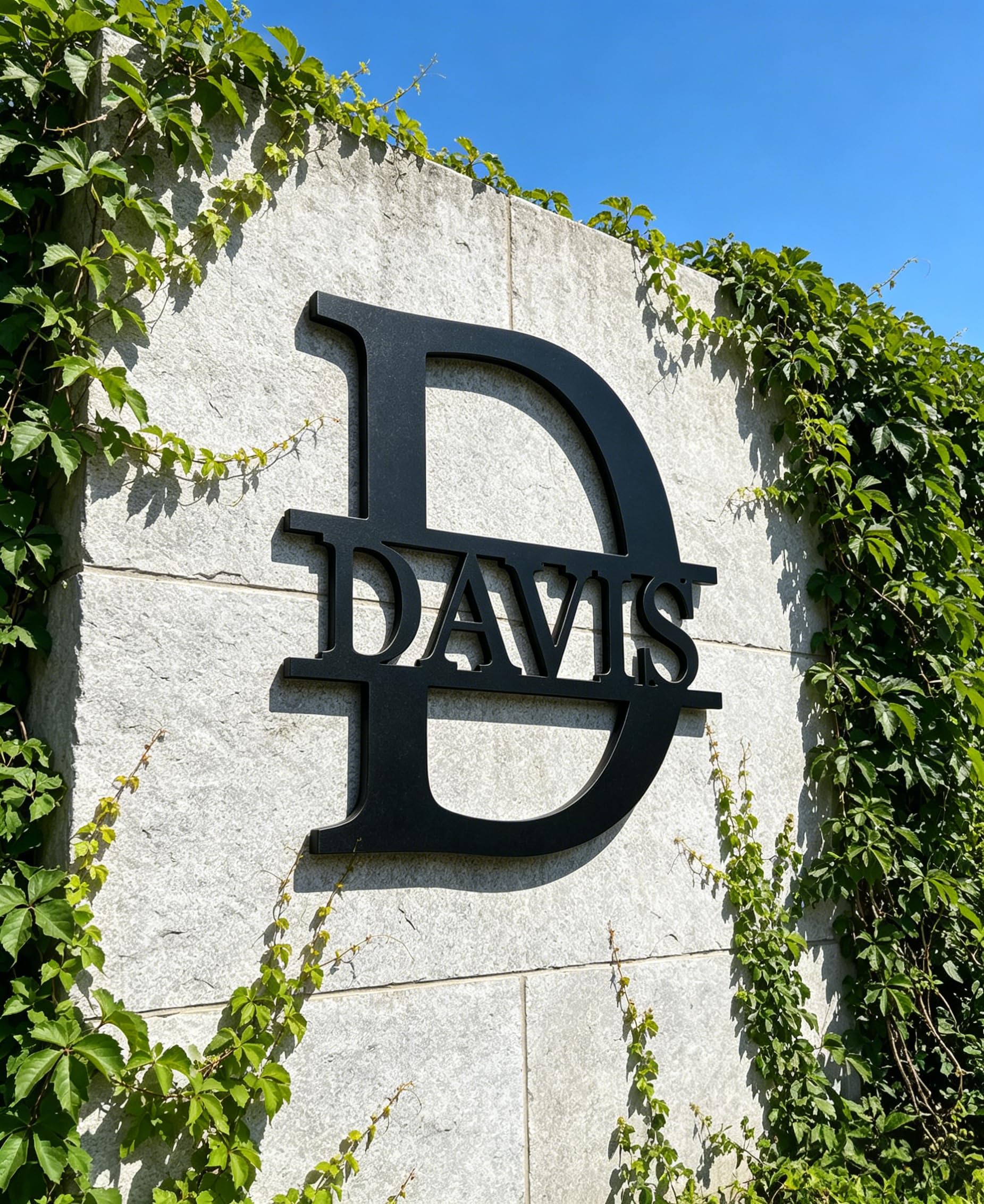 Personalised Split Monogram Metal Sign, Custom Initial & Family Name Wall Plaque for Home, Bar & Garden Decor