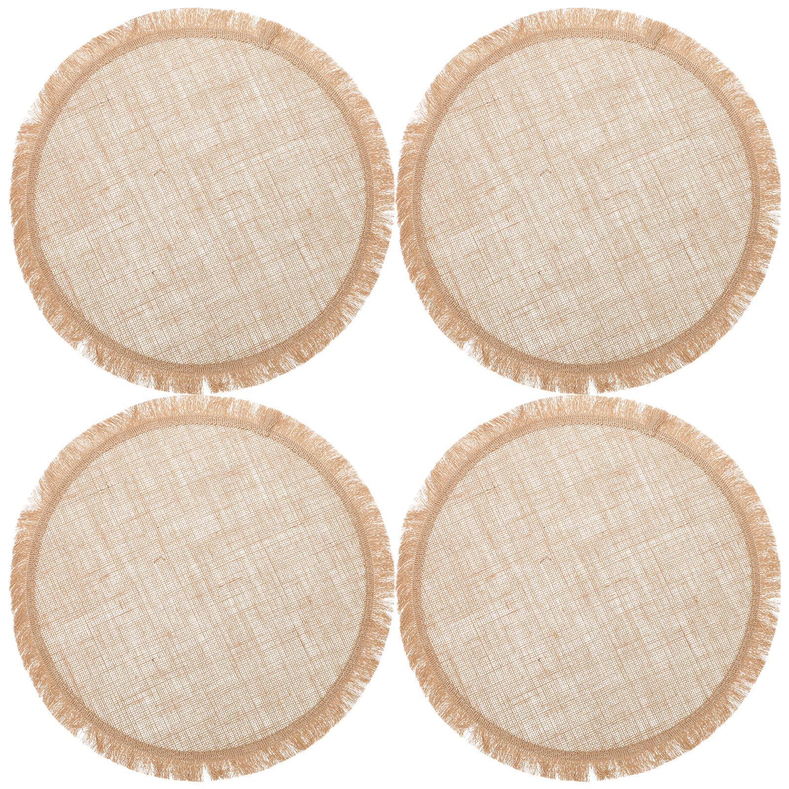 Tovagliette in Tela di Iuta 8 Pezzi in Poliestere Beige per Tavolo