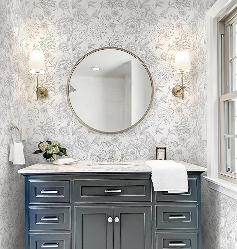 Miniatura 14 de Safiyya Papel tapiz de contacto floral bohemio para despegar y pegar, 78.7 x 17.3 pulgadas, papel de pared dorado y verde oscuro, moderno, Dorado