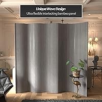 Vista 17 de Red Lantern Pantalla de onda de bambú corta de 4 pies - Blanco