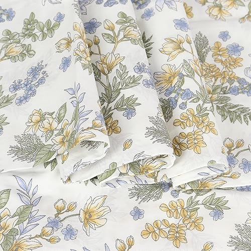 Miniatura 4 de Funda de almohada 100% algodón para cabello y piel, tamaño Queen, fundas de almohada ultra suaves con estampado floral con cierre de sobre