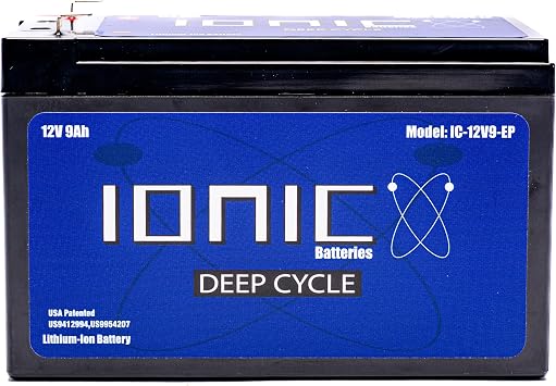 Ionic Lithium 12V 9Ah | LiFePO4 Deep Cycle Battery Basic Version Not a Starter Battery