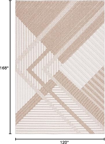 Miniatura 10 de Safavieh Global Collection GLB220B - Alfombra de 9 x 12 pies, color beige claro, impermeable, lavable, para interiores y exteriores, para patio