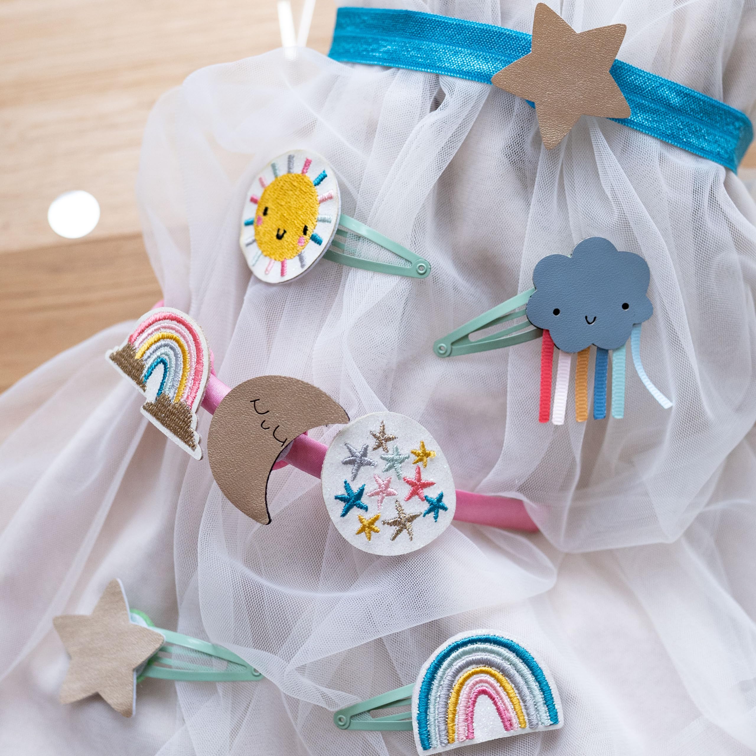 Papierdrachen Hair Accessories Set - Headband Velcro, rainbow, 1 stück (14er Pack) - Image 3