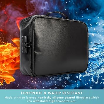 HEFTMAN Fireproof Document Box - Portable File Organiser for A4 Documents