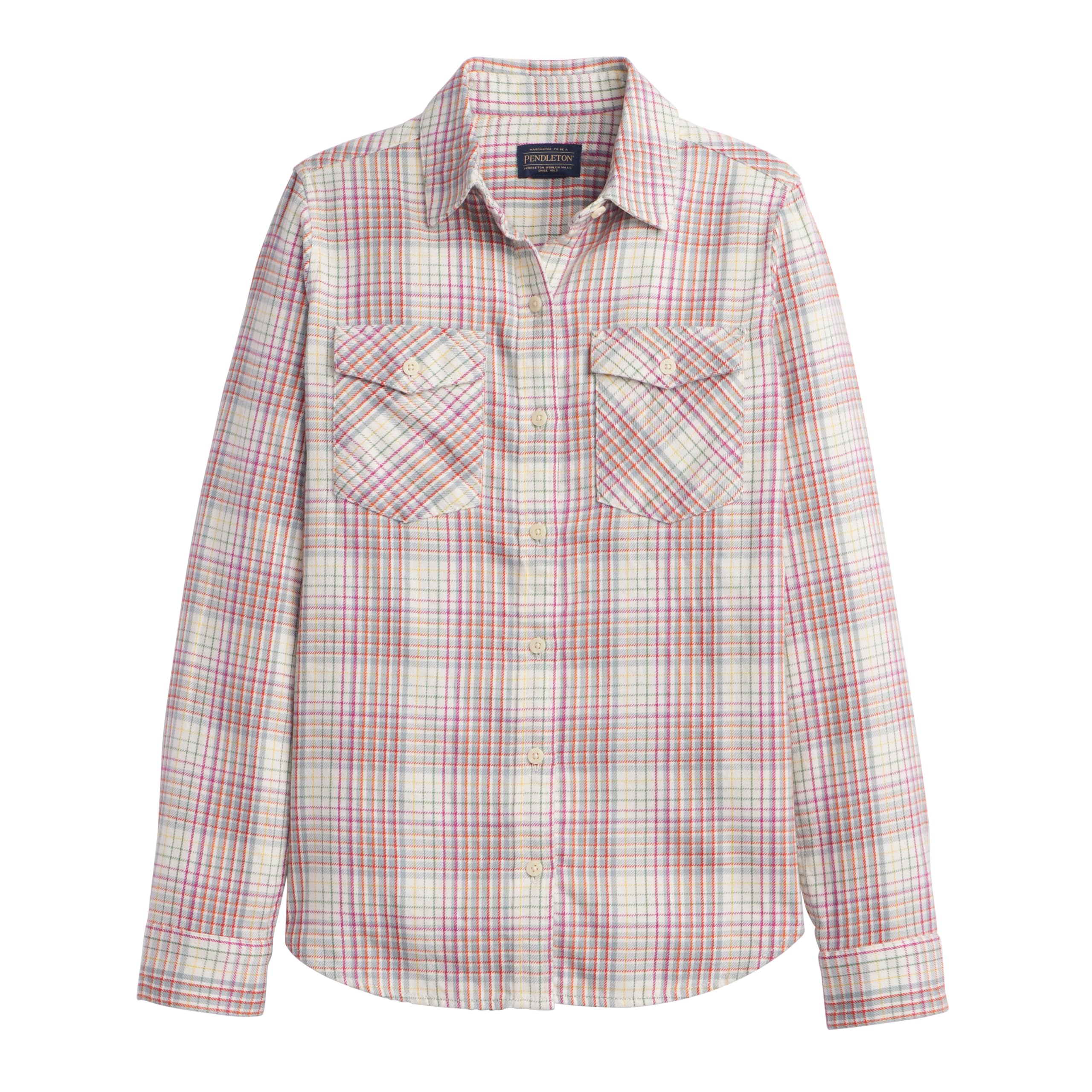 Pendleton The Perfect Two Pocket Lightweight Flannel Shirt for Women - 100% Cotton, Long Sleeve Women's Top, Relaxed Fit