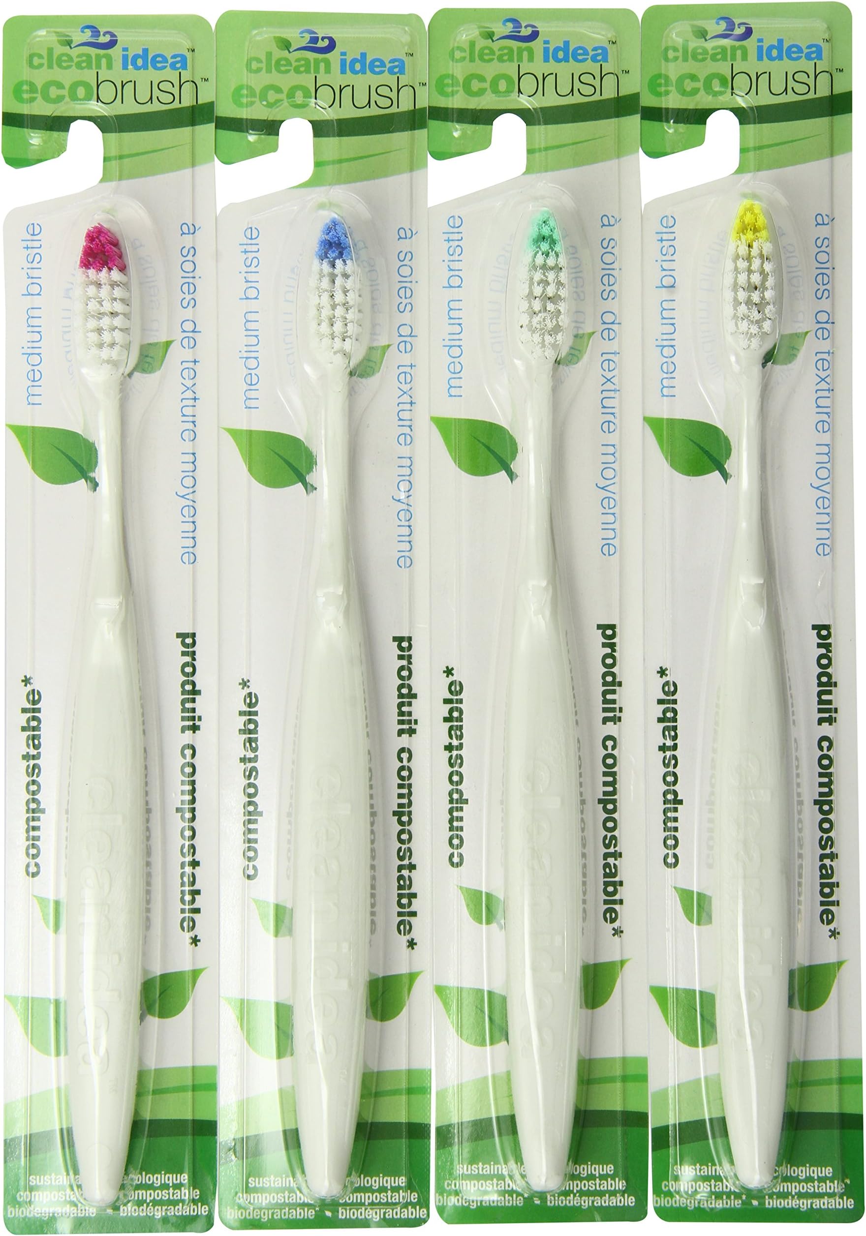 Ecobrush, Adult Medium Bristle Toothbrush, 30 Count