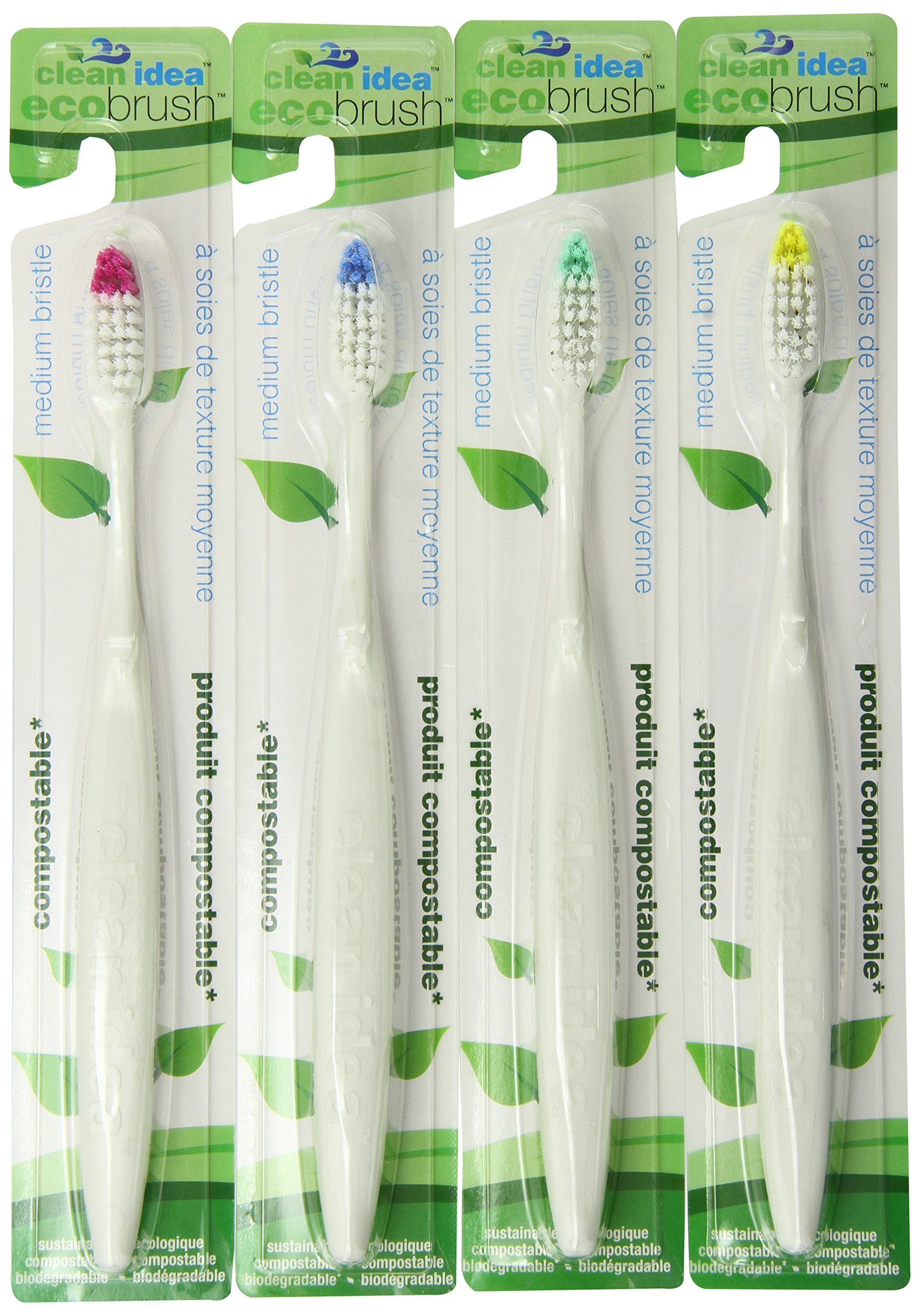 Ecobrush, Adult Medium Bristle Toothbrush, 30 Count