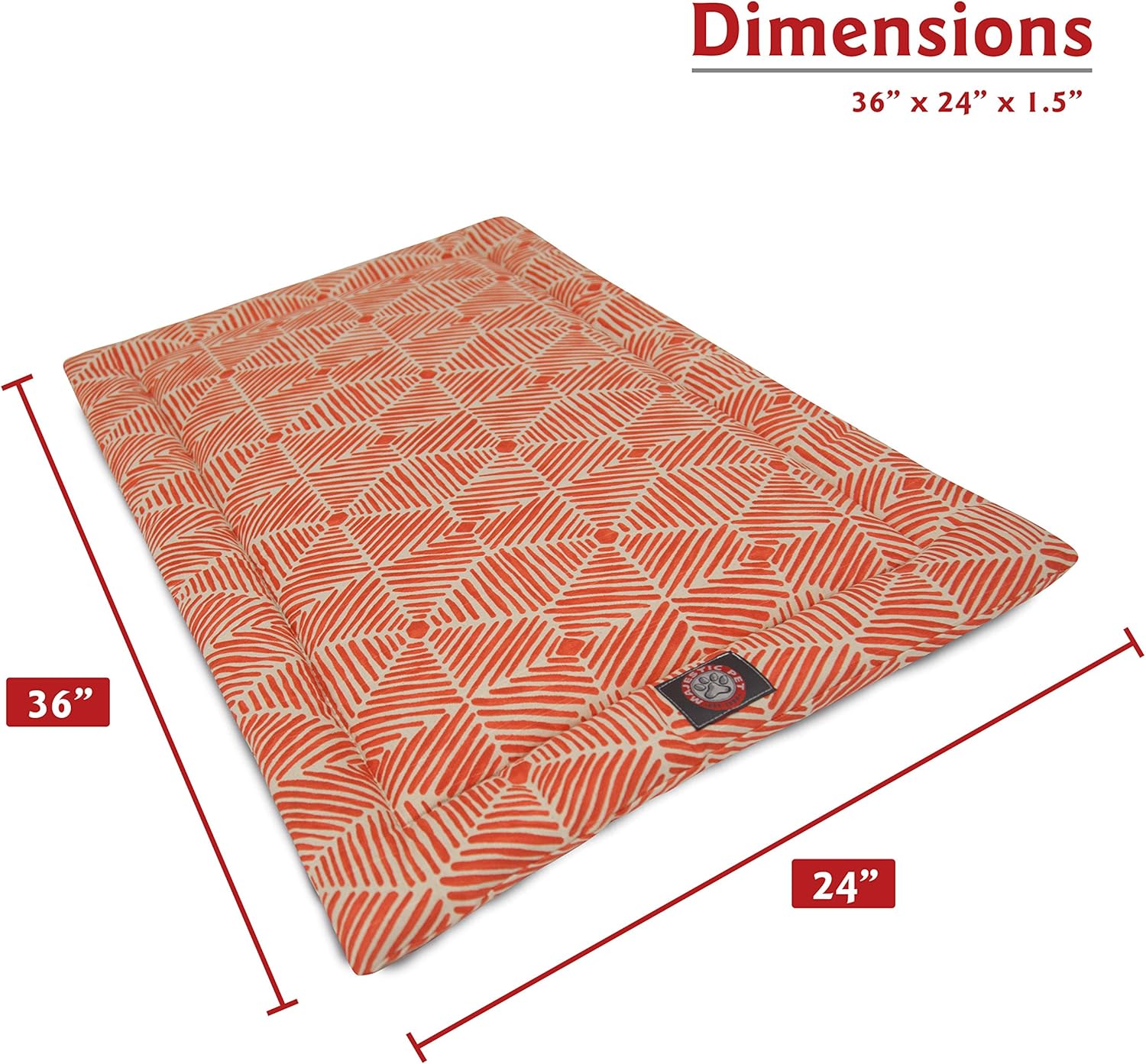 36" Charlie Salmon Orange Crate Dog Bed Mat By Majestic Pet Products