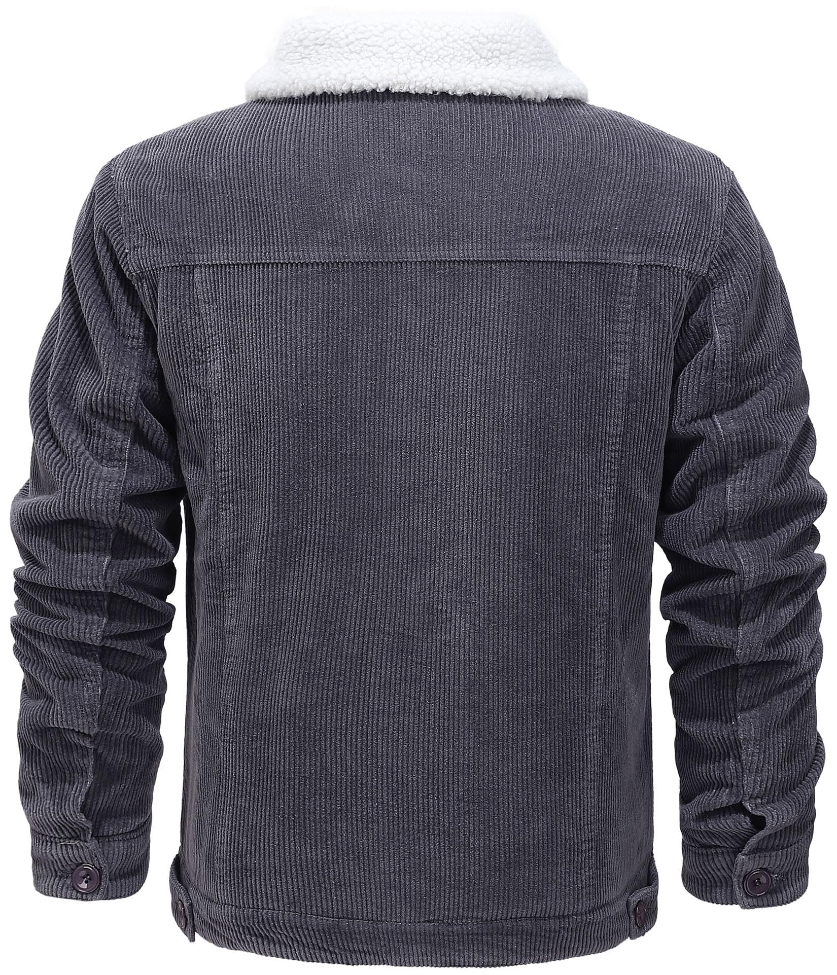 Chaqueta térmica gruesa de pana con forro de sherpa para hombre
