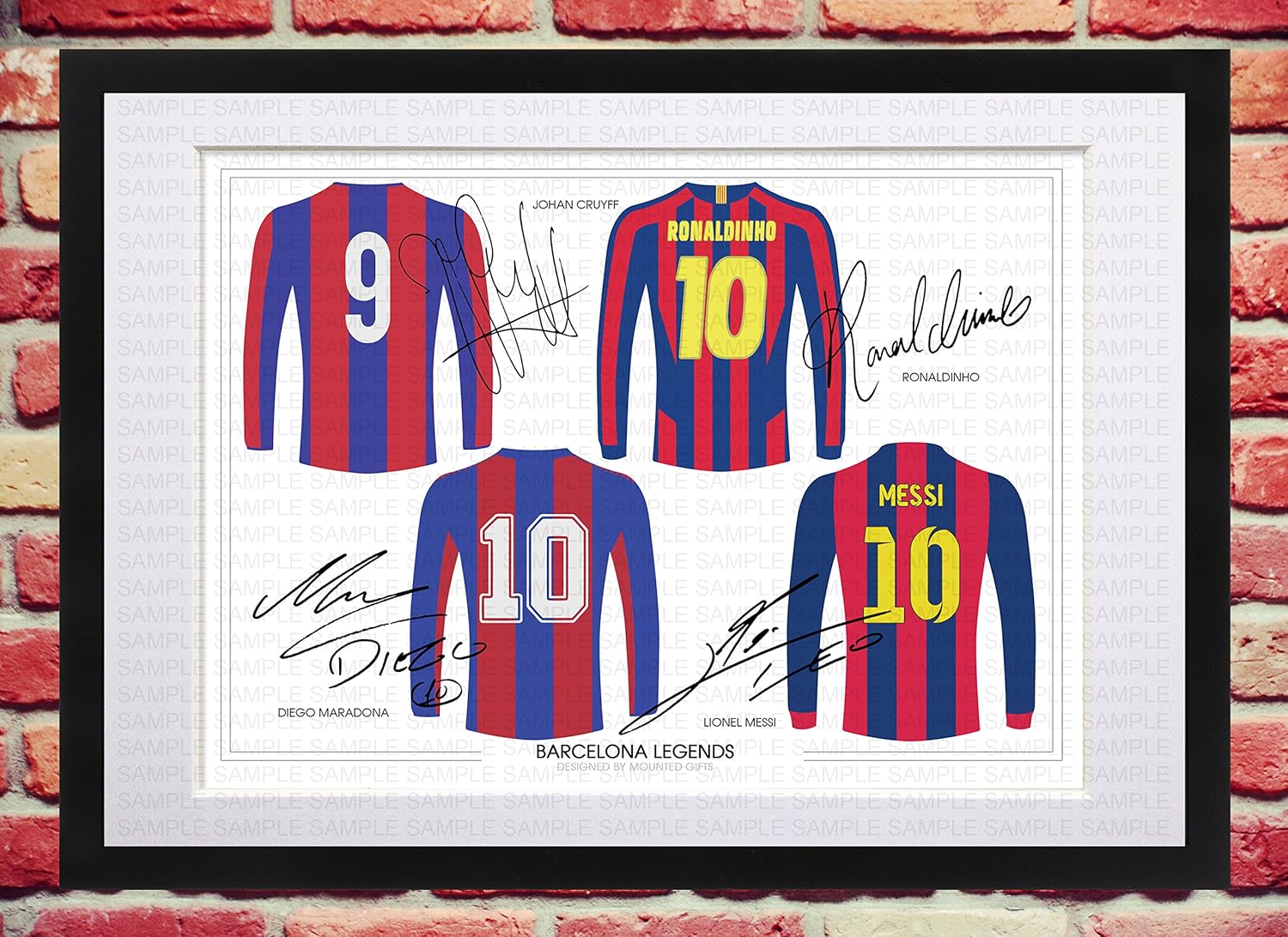 Photo Signée Ronaldinho & Messi Barcelone - Tirage A5 Avec Autographes Pré-imprimés