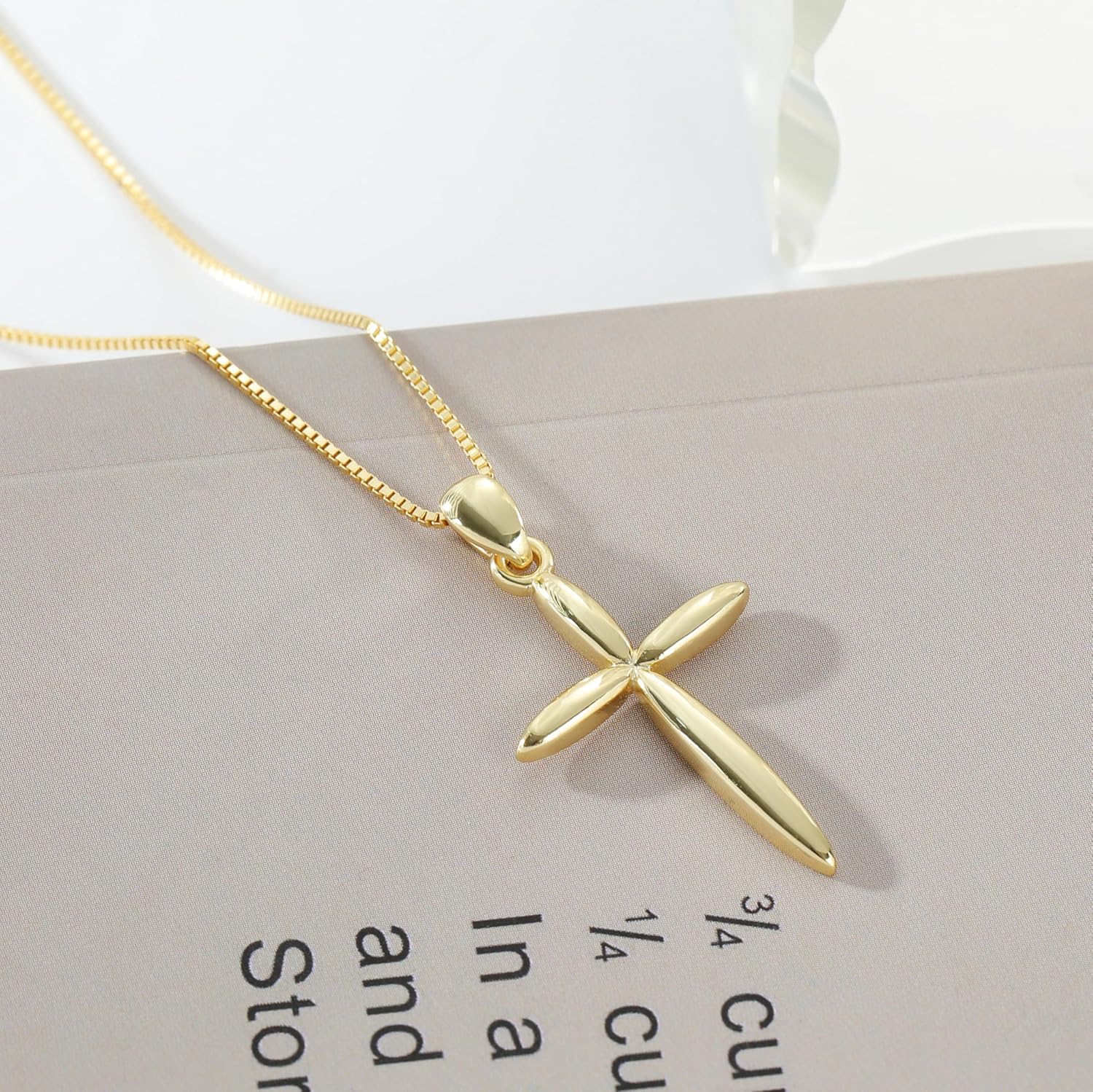 Delicate Sterling Silver Cross Necklace for Women 925 Sterling Silver Polished Cross Pendant Necklace Handmade Crosses Religious Jewelry Gift - Image 6