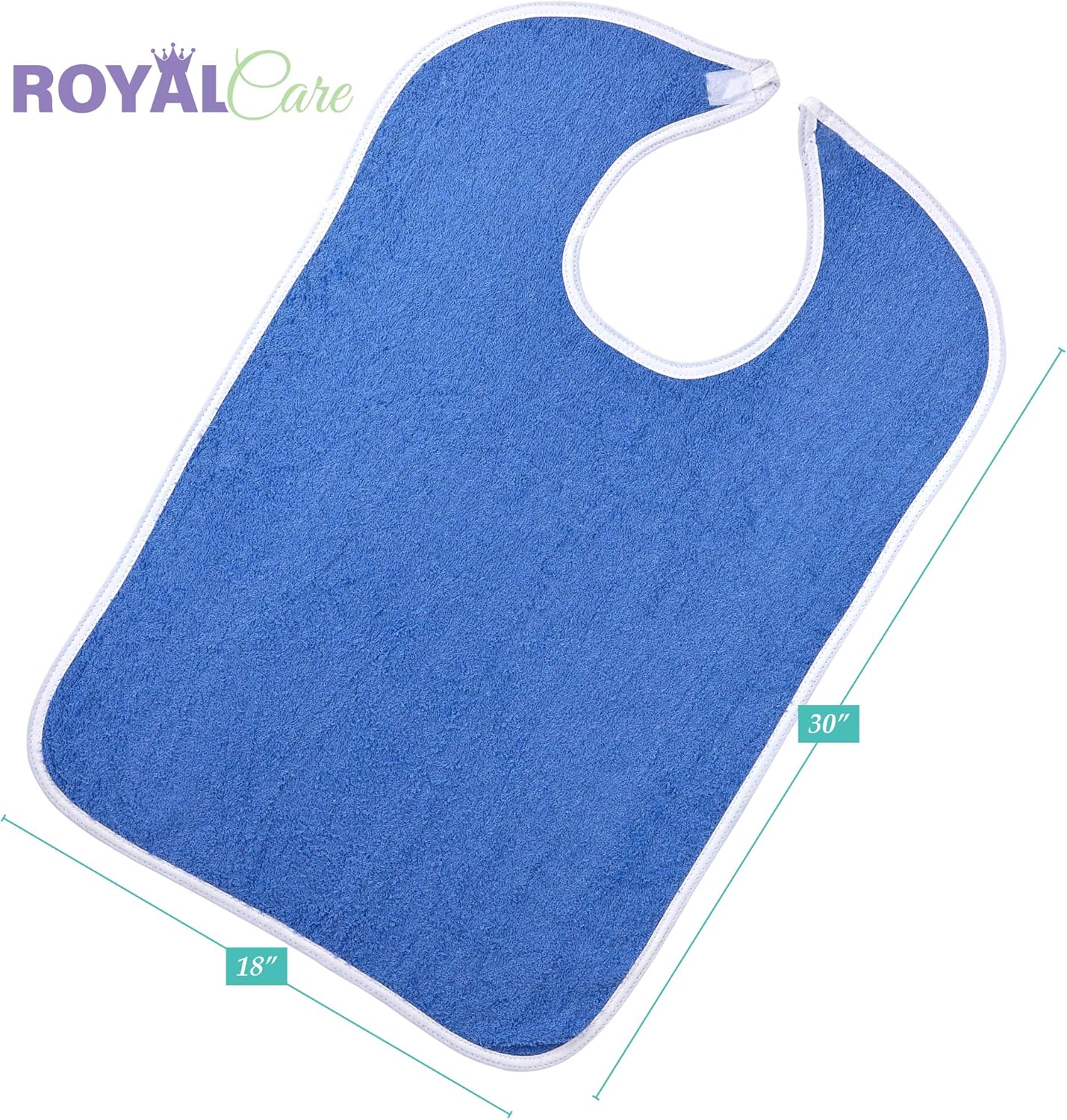 6PK Reusable Terry Cloth Adult Bibs – 18" x 30" Super Absorbent Washable Apron : Health & Household