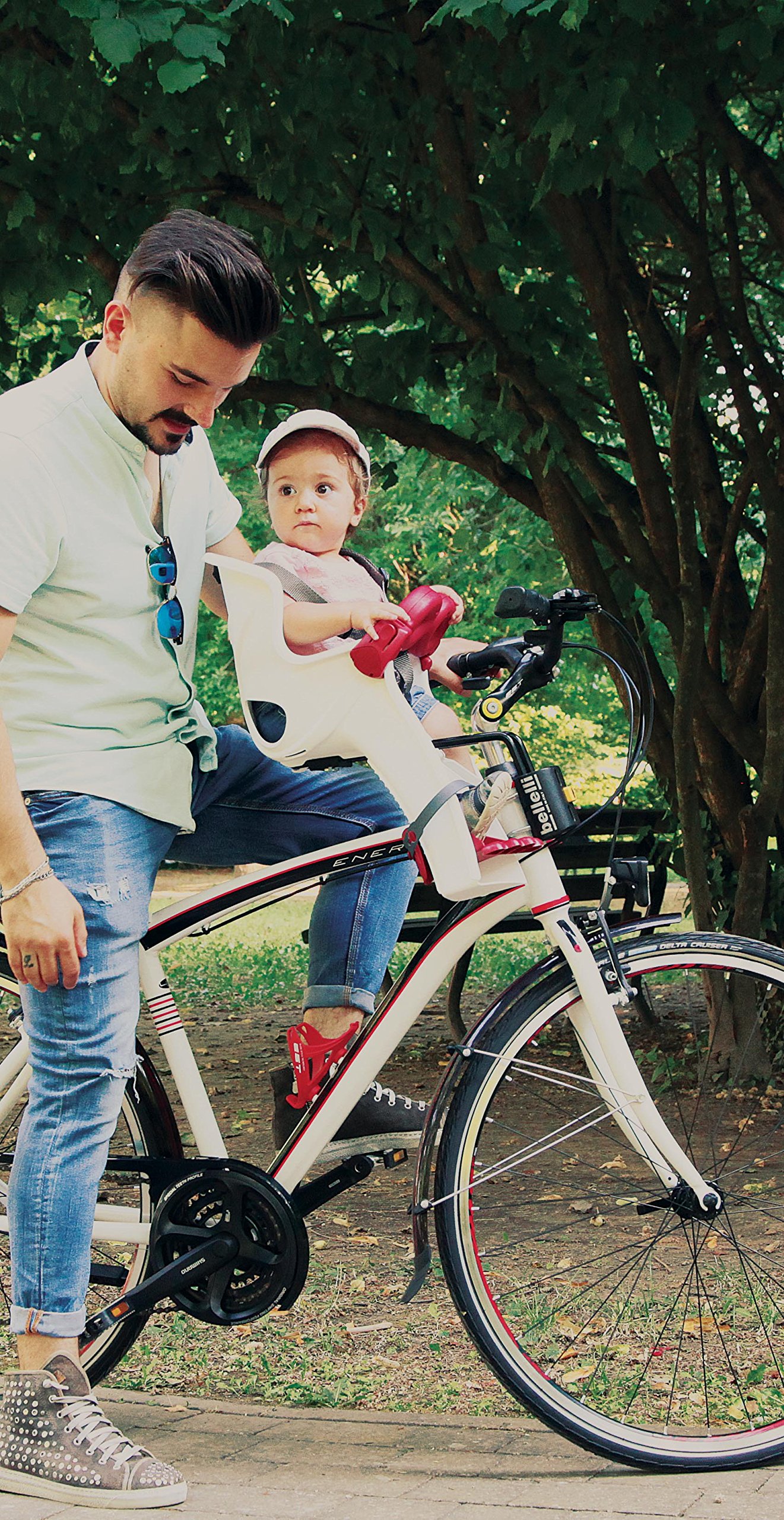 b bellelli Freccia - Seggiolino Bici Anteriore - Attacco B-Fix - Si Fissa al Telaio - dai 9 Mesi ai 3 Anni - Max 15 kg - Colore Dark Grey