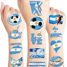 120 PCS Argentina Soccer Pre-Cut Temporary Tattoos