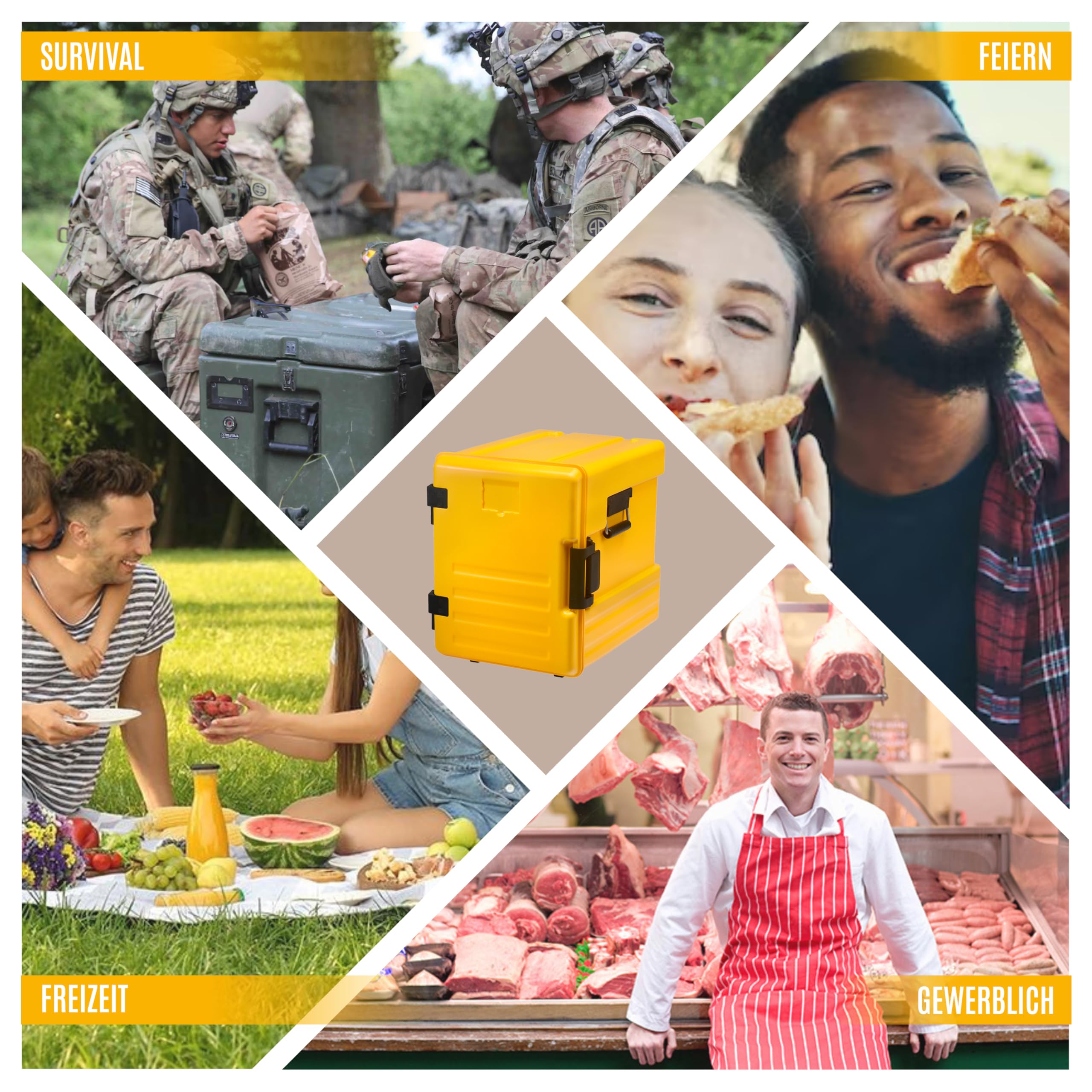 Contenitore termico per alimenti, non paragonabile alla scatola di polistirolo, versione GN-Box come contenitore per il trasporto degli alimenti, ideale come contenitore per il trasporto degli