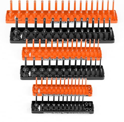 Hansen - Bandejas organizadoras de enchufes, soporte de 2 filas, juego de almacenamiento de 6 piezas para organización de cajas de herramientas,