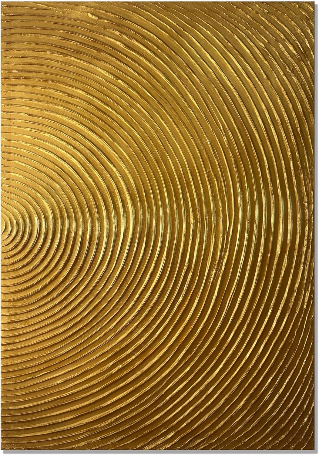 Slyart Handmade Modern Abstract Painting 3D Heavy Texture Canvas Wall Art 28x40 Inches Minimalism Gold Artwork Large Vertical Painting on Canvas for Living Room Bedroom Wall Decor