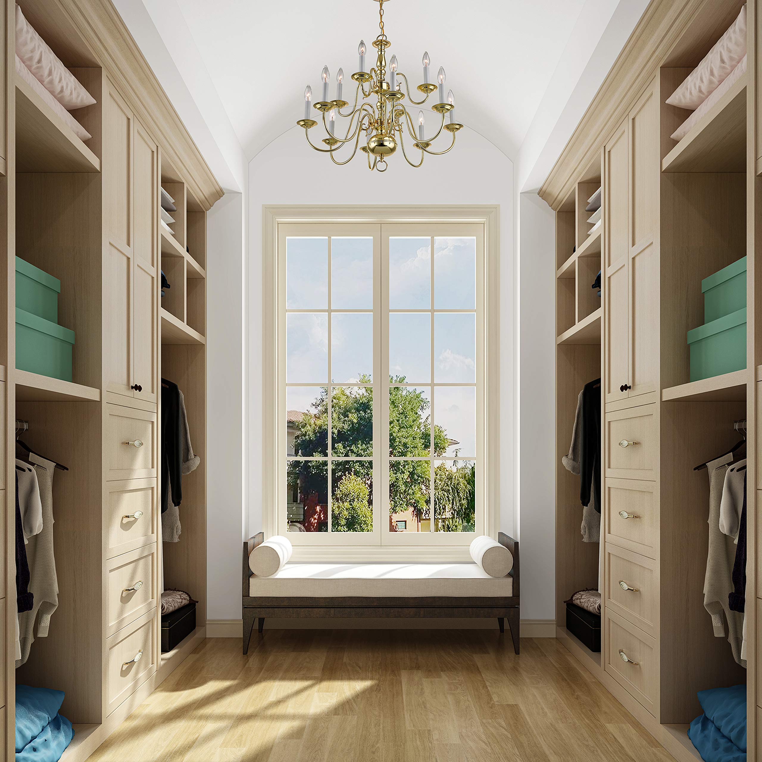 Livex Lighting 5012-02 Williamsburg 12 Light Two Tier (8+4) Polished Brass Chandelier