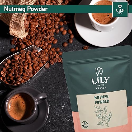 Miniatura 8 de Lily of the Valley Nuez moscada en polvo, nuez moscada molida, ideal para cocinar, hornear, batidos y lattes, agente saborizante, vegano y sin