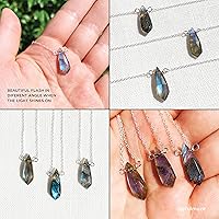 Vista 6 de Labradorite Arrow Head Pendant Necklace, March Birthstone Gift, Healing Chakra Protector, Handmade Sterling Silver Necklace, Natural Faceted