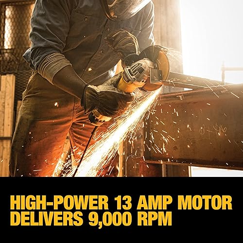 Miniatura 4 de DEWALT Herramienta de amoladora angular, 6 pulgadas, interruptor de paleta sin bloqueo, 13 amperios (DWE43144N), amarillo