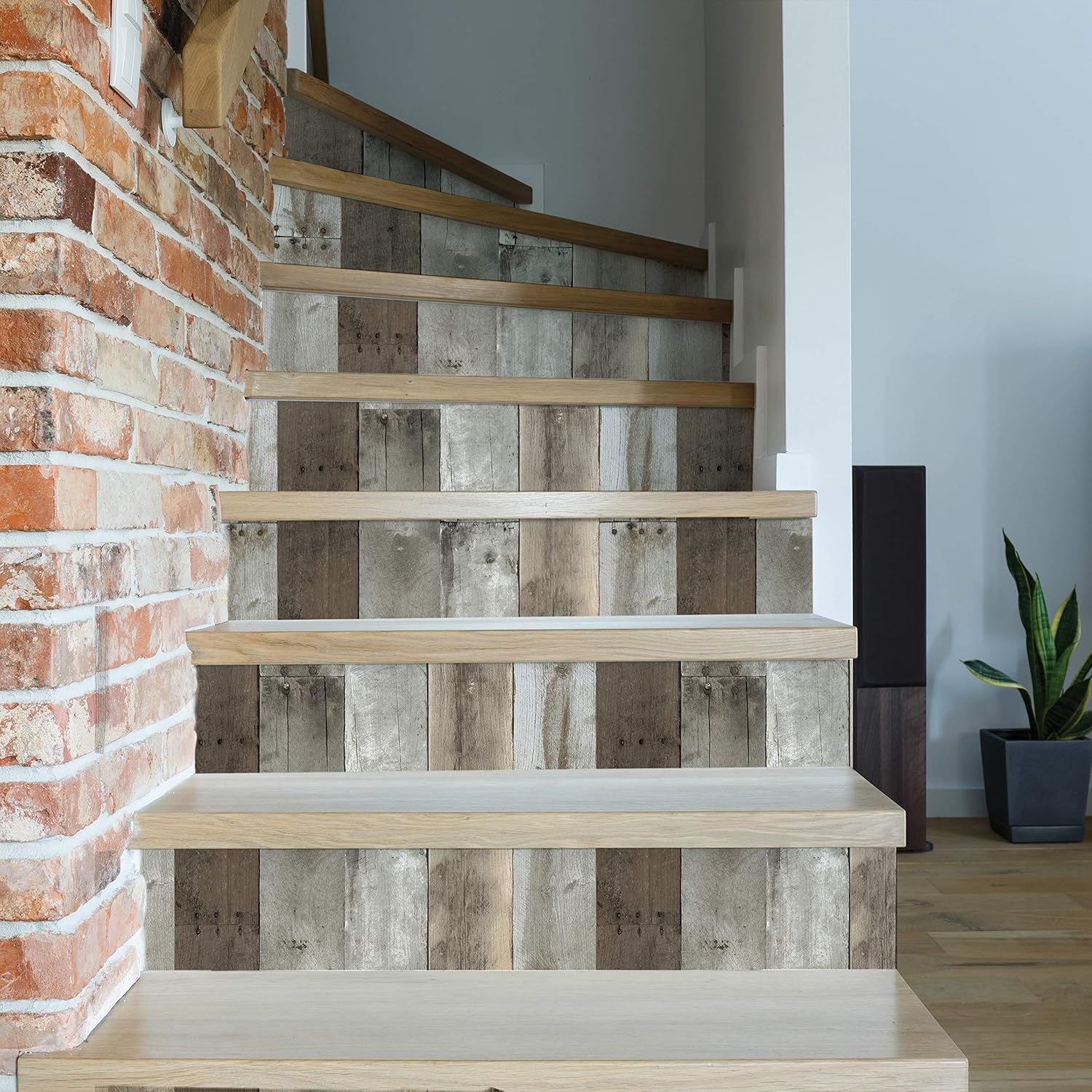 Tempaper Weathered Repurposed Wood Removable Peel and Stick Wallpaper, 20.5 in X 16.5 ft, Made in the USA