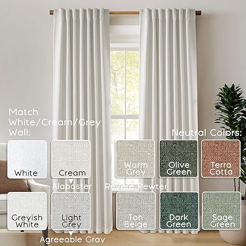 Miniatura 176 de PANELSBURG Cortina de techo para cortinas de 102 pulgadas de largo, cortina de piso a techo, cortinas opacas plisadas para dormitorio, sala