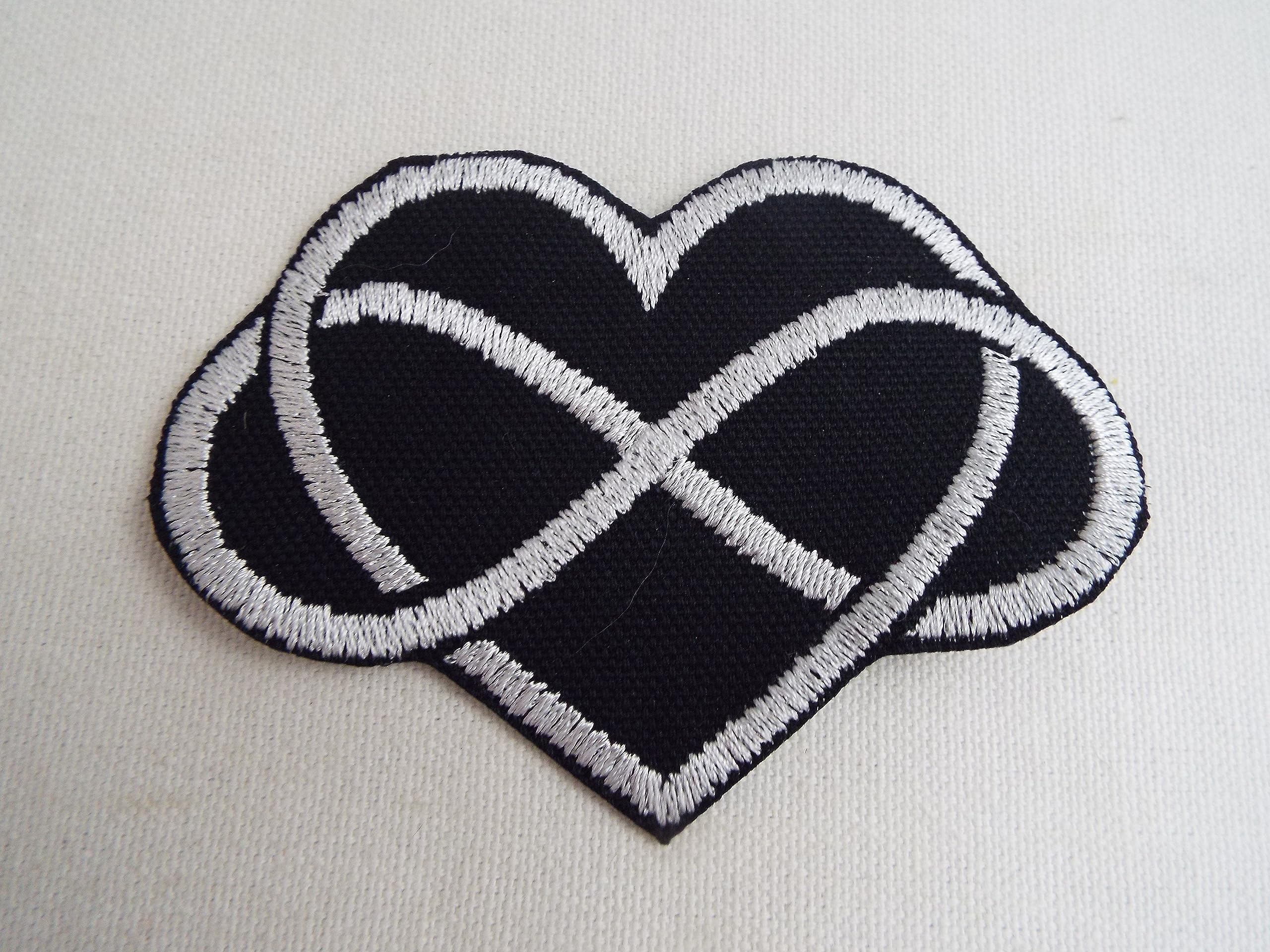 Black Infinity Heart Embroidery Iron-on Patch