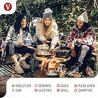 Vista 3 de Victoria - Sartén de hierro fundido tipo comal de 10 pulgadas para pizza con 2 asas laterales, pre-sazonada con aceite de linaza, fabricada