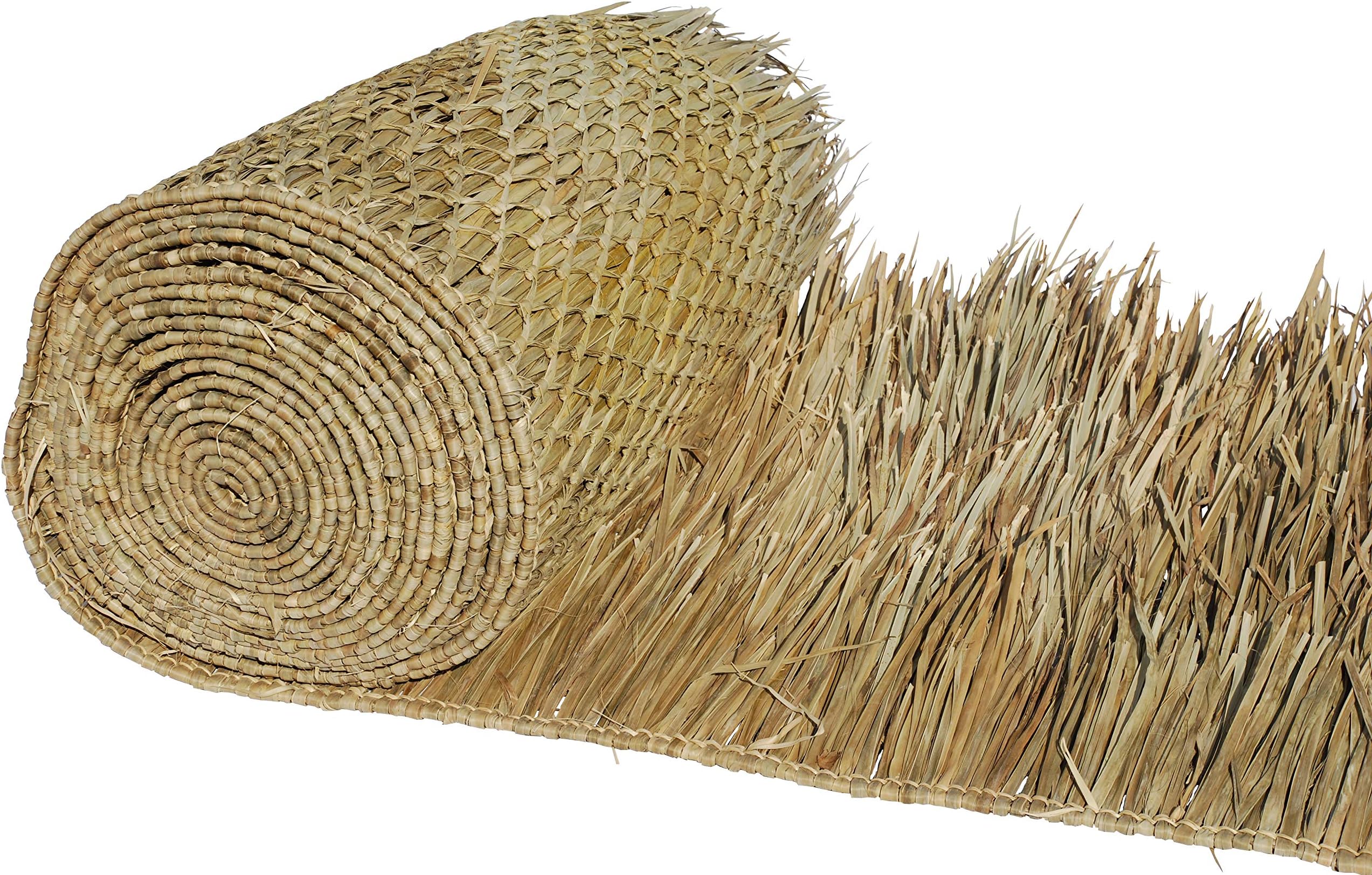 Eco-Friendly Mexican Roof Thatch - Hand-Woven Palm Leaf Roll for DIY Projects, Duck Hunting Camo Mesh, Tiki Bar, Palapa Thatch Roofing, Patio Umbrella - (30” x 60ft)