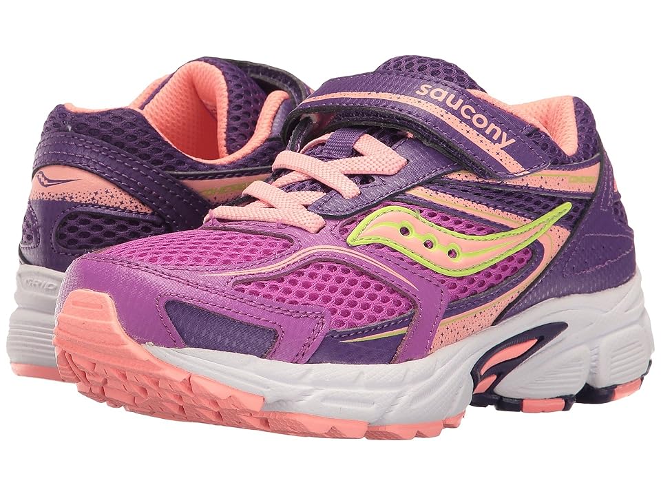 

Saucony Kids Cohesion 9 A/C (Little Kid) (Purple/Coral) Girls Shoes