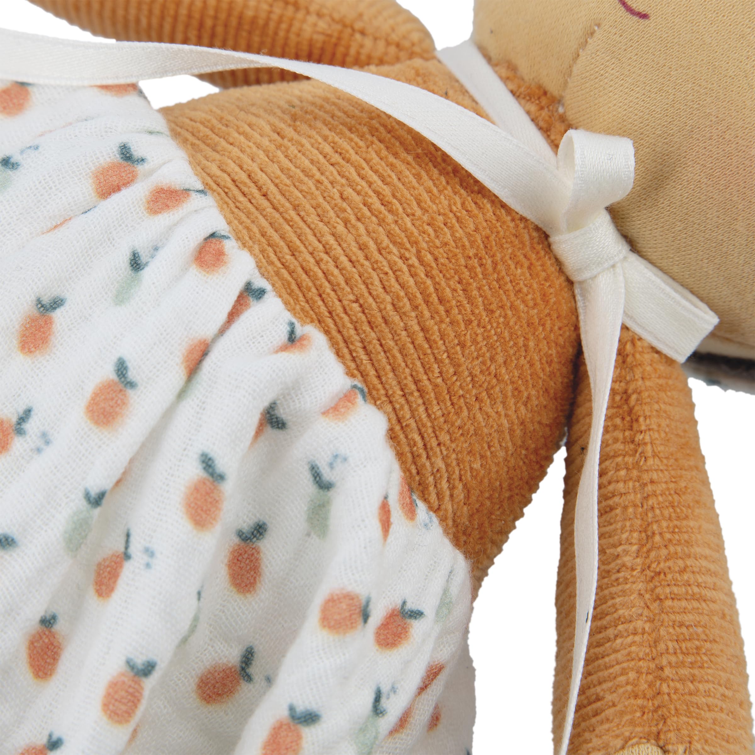 KALOO - Tendresse - Ma 1ère Poupée en Tissu Eloïse - Poupée de Chiffon 25 cm - Robe en Velours Côtelé et Mousseline - Jolie Boite Cadeau - Ruban Personnalisable - Dès la Naissance, K200019