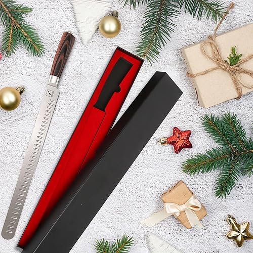 Miniatura 8 de imarku Cuchillo de pechuga, cuchillo ultra afilado de 12 pulgadas para pechuga, barbacoa, pavo, jamón, costillas y carne asada, hoja de acero