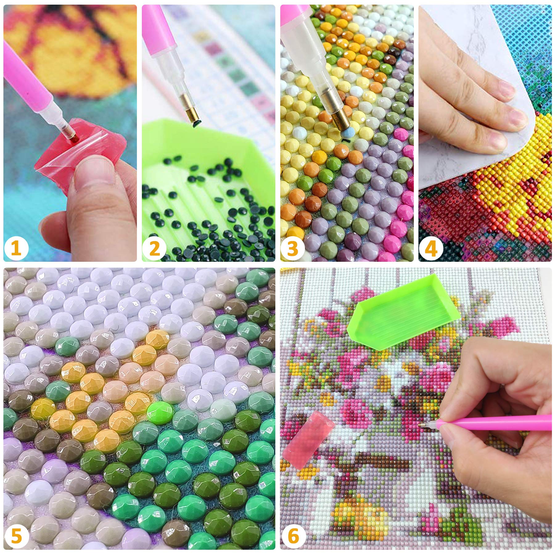 4er Set Diamond Painting - Sonnenuntergang DIY 5D Strass Bilder 15x20cm