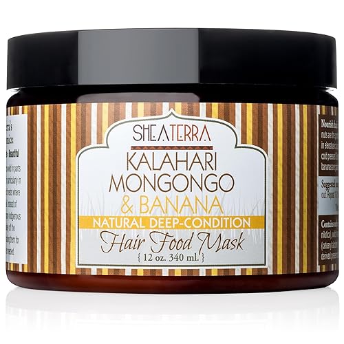 Shea Terra - Mascarilla para el cabello, acondicionador profundo Mongongo y plátano, 12 onzas