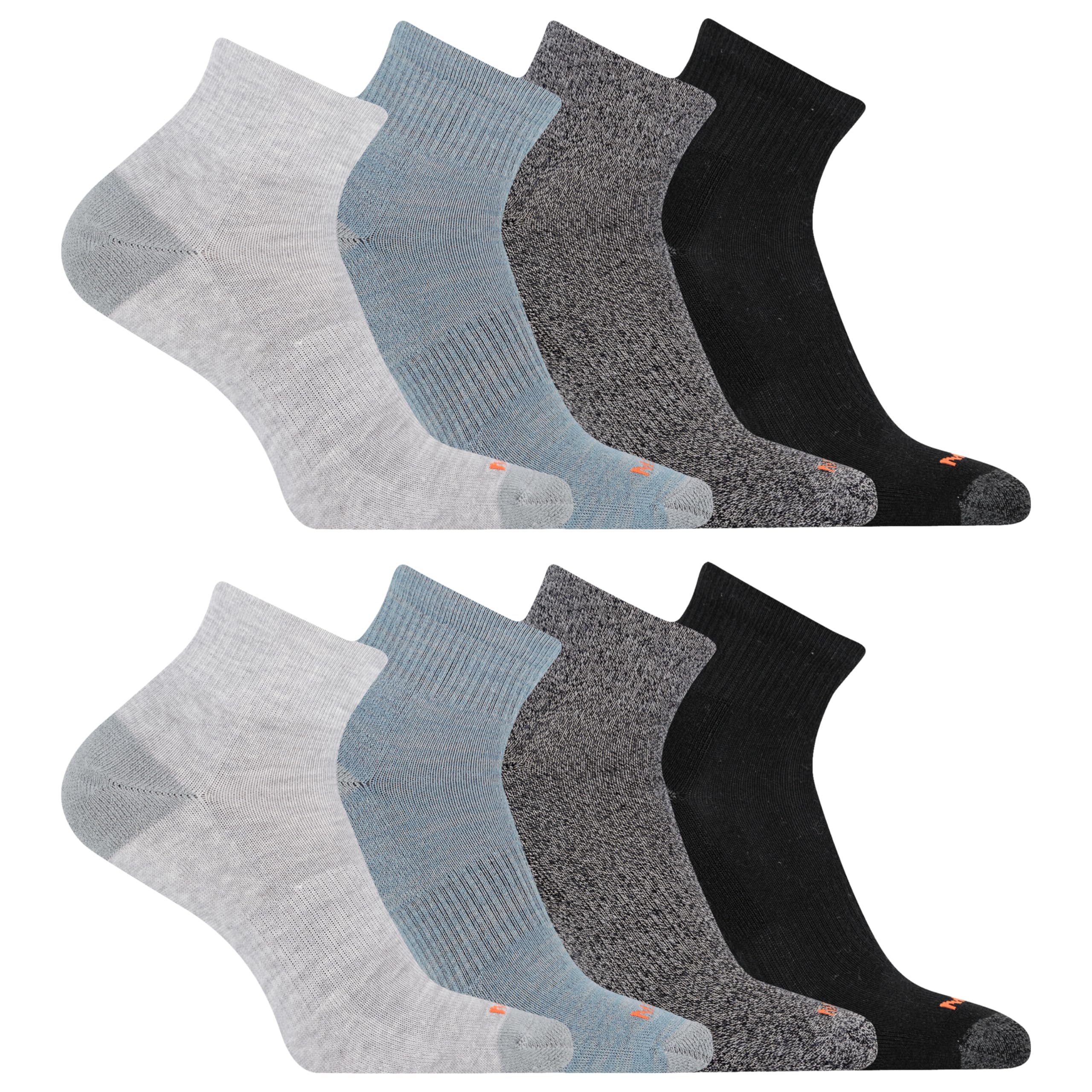 Merrell Unisex Adult Men's and Women's Cushioned Midweight Ankle Socks - 4, 8, 12 Pairs - Moisture Wicking
