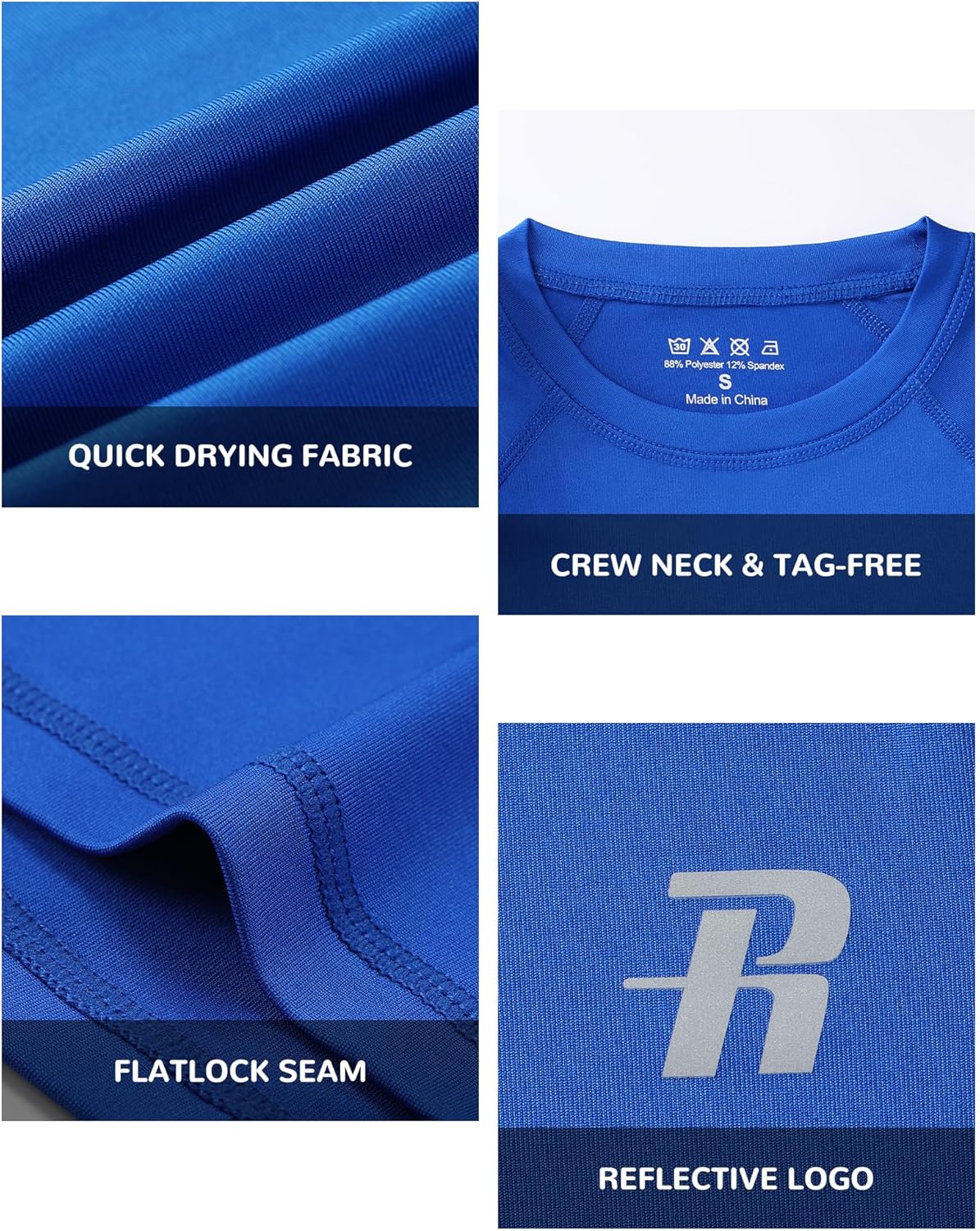 Runhit Boys Compression Shirt Short Sleeve Youth Basketball Undershirt Kids Quick Dry Athletic Base Layer T-Shirt - Image 3